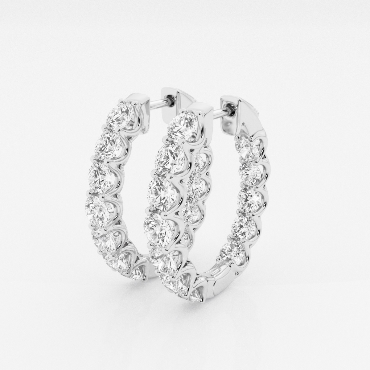 Additional Image 1 for  5 ctw Round Lab Grown Diamond Oval-Shaped Inside Out Hoop Earrings