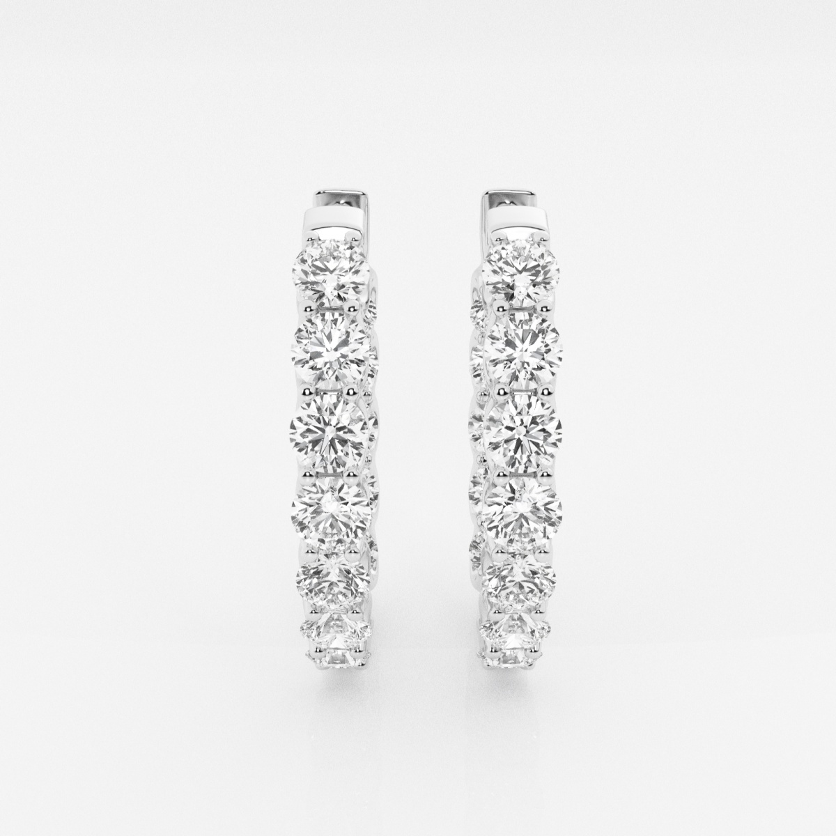 product video for 6 ctw Round Lab Grown Diamond Oval-Shaped Inside Out Hoop Earrings