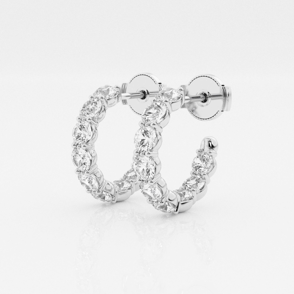 Additional Image 1 for  2 ctw Round Lab Grown Diamond Open Hoop Earrings