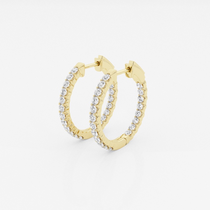Additional Image 1 for  1 ctw Round Lab Grown Diamond Inside Out Hoop Earrings