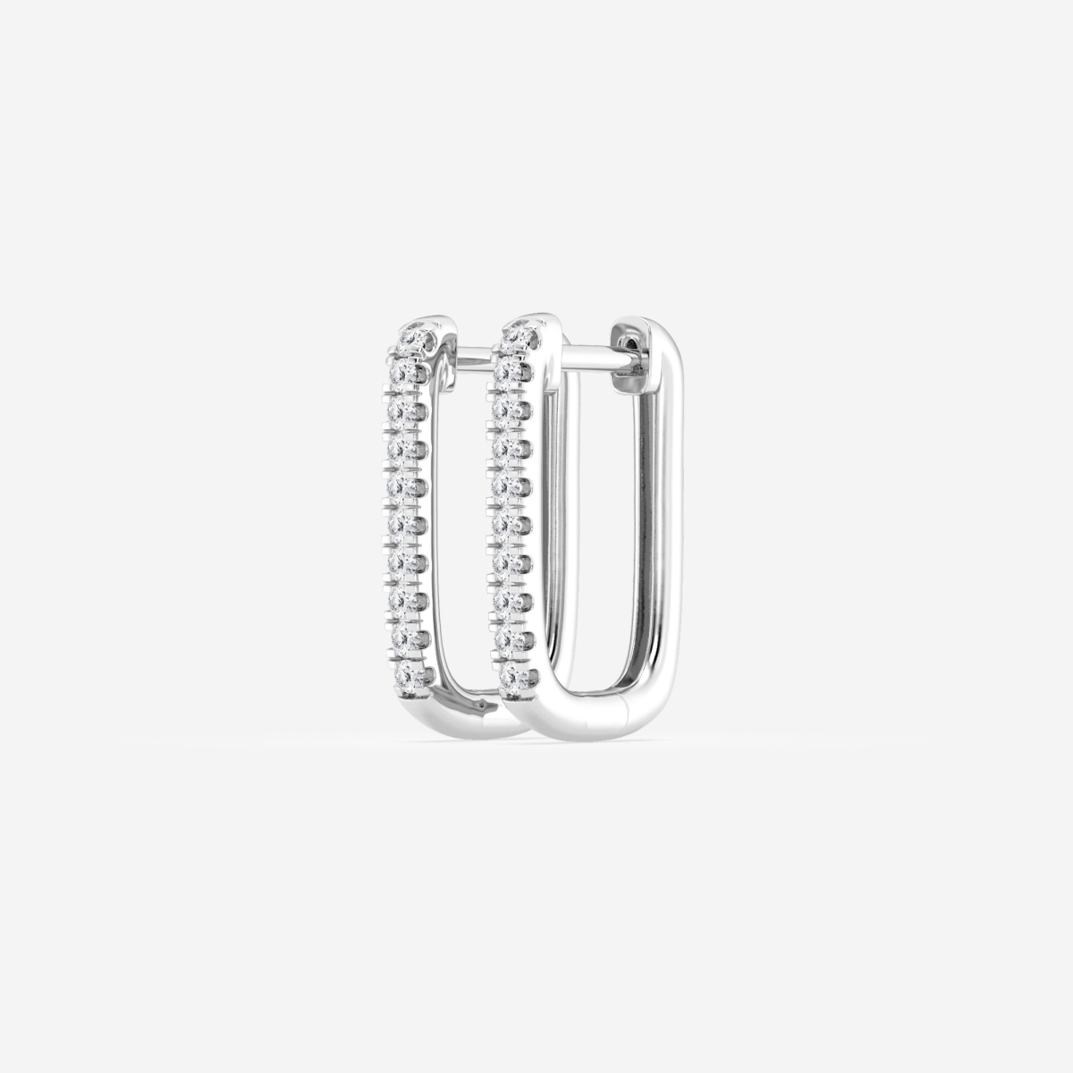 Additional Image 1 for  1/5 ctw Round Lab Grown Diamond Paper Clip Hoop Earrings