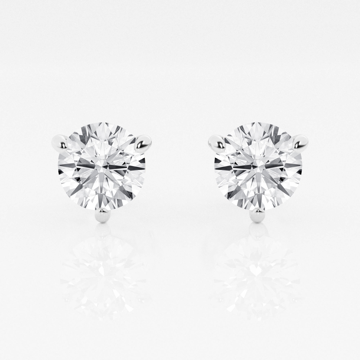 product video for 3 ctw Round Near-Colorless Lab Grown Diamond Three Prong Martini Stud Earrings
