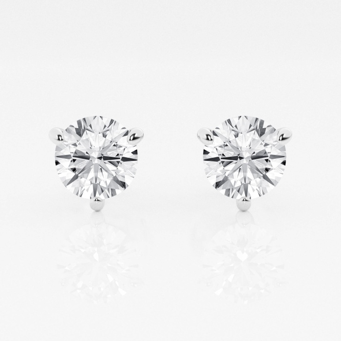 3 ctw Round Near-Colorless Lab Grown Diamond 3-Prong Martini Certified Stud Earrings