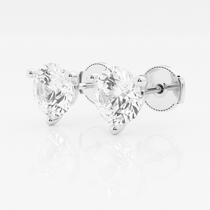 Additional Image 1 for  4 ctw Round Near-Colorless Lab Grown Diamond Three Prong Martini Stud Earrings