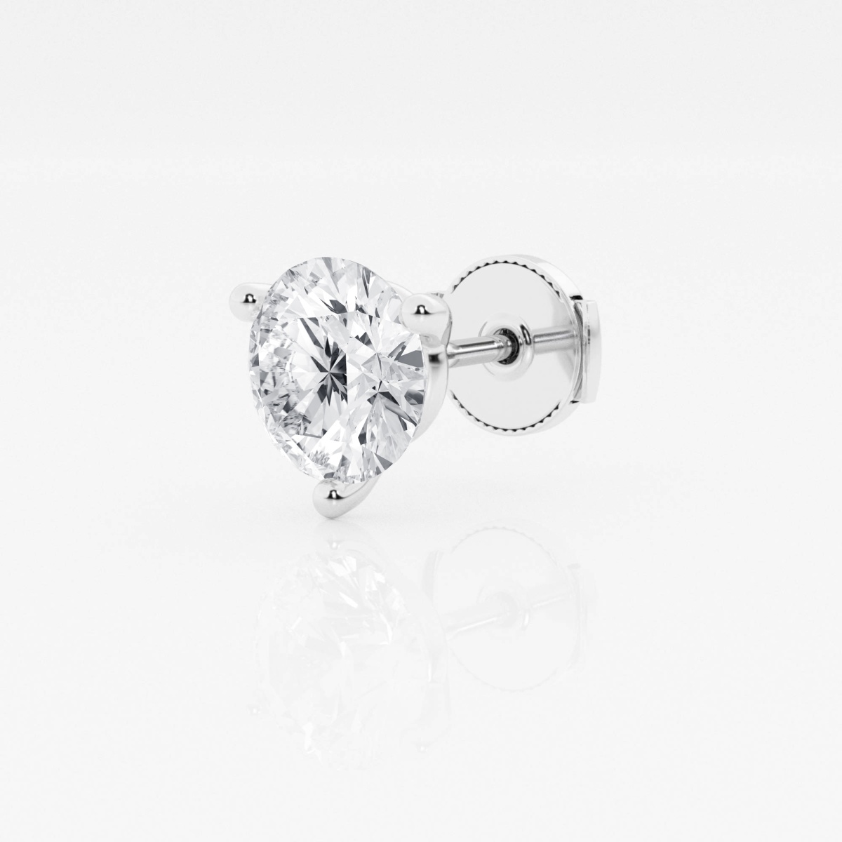 1 ctw Round Near-Colorless Lab Grown Diamond Three Prong Martini Single Stud  Earring - Grownbrilliance