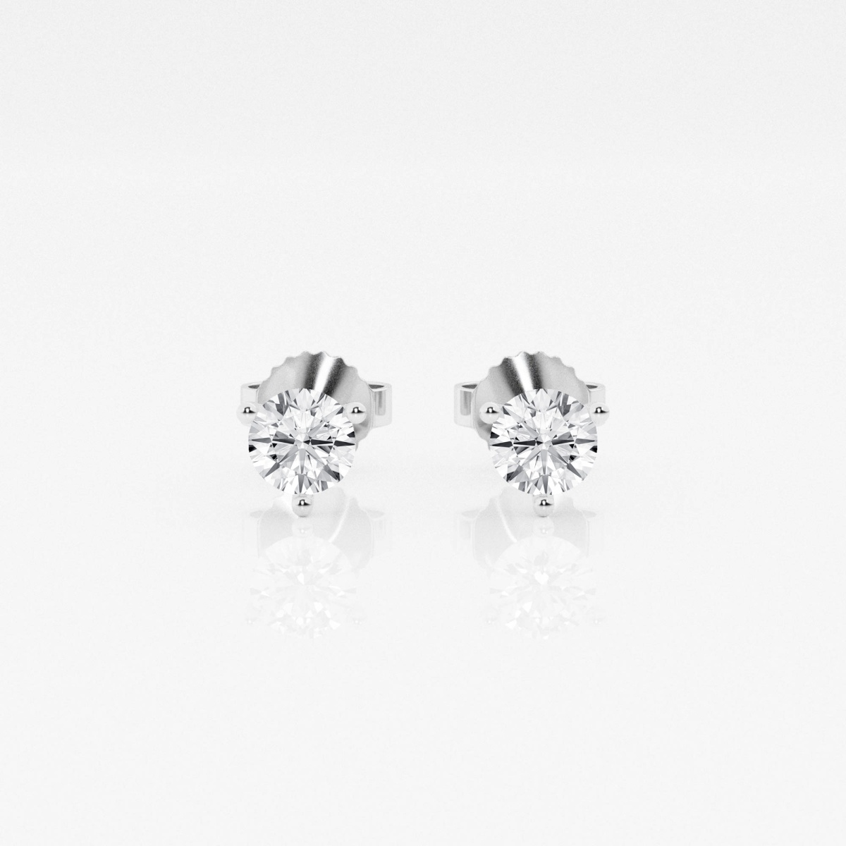 Additional Image 2 for  1/2 ctw Round Colorless Lab Grown Diamond Three Prong Martini Stud Earrings