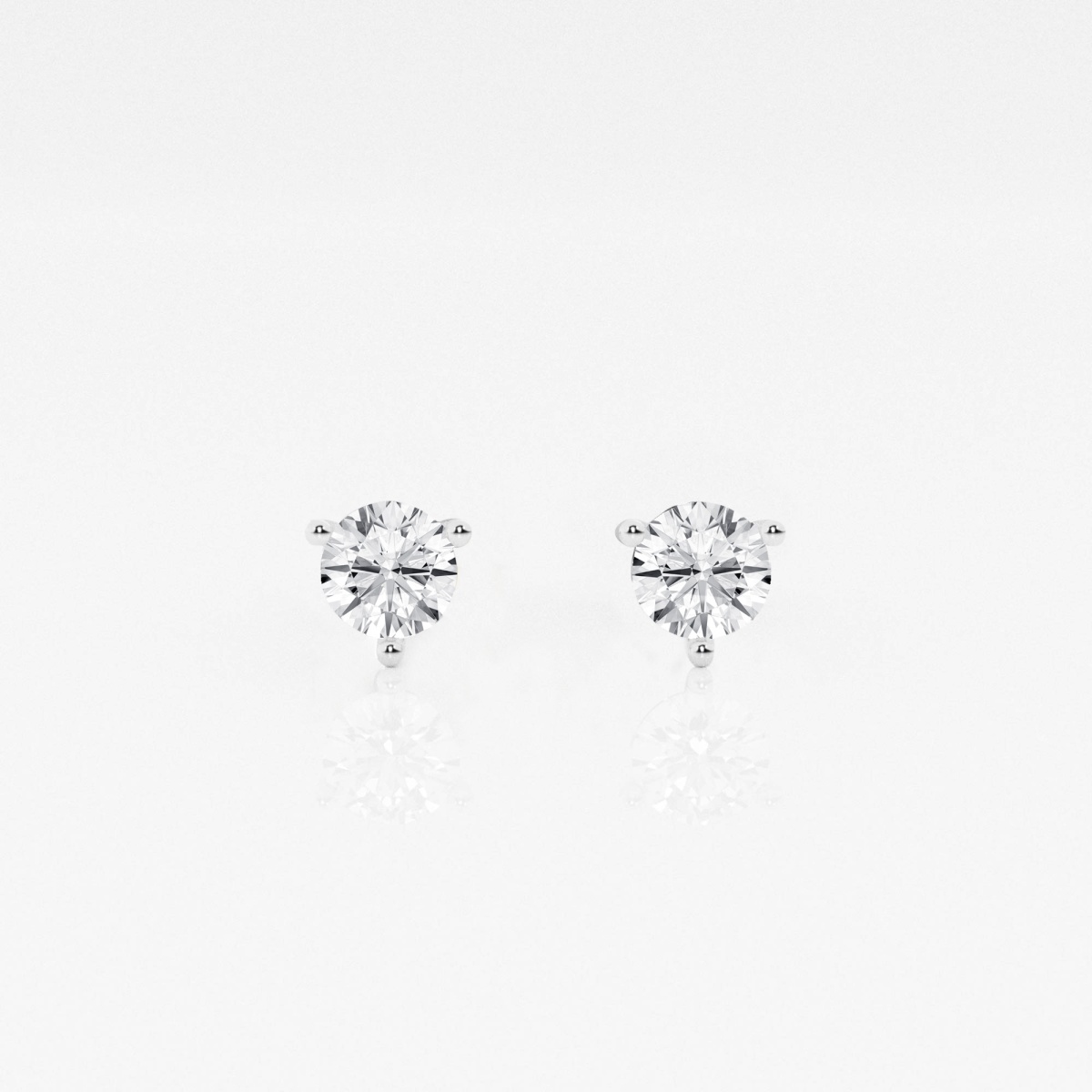 1/2 ctw Round Colorless Lab Grown Diamond 3-Prong Martini Stud Earrings