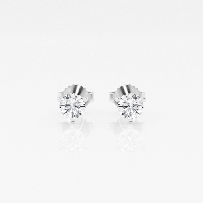 1/2 ctw Round Colorless Lab Grown Diamond 3-Prong Martini Stud Earrings
