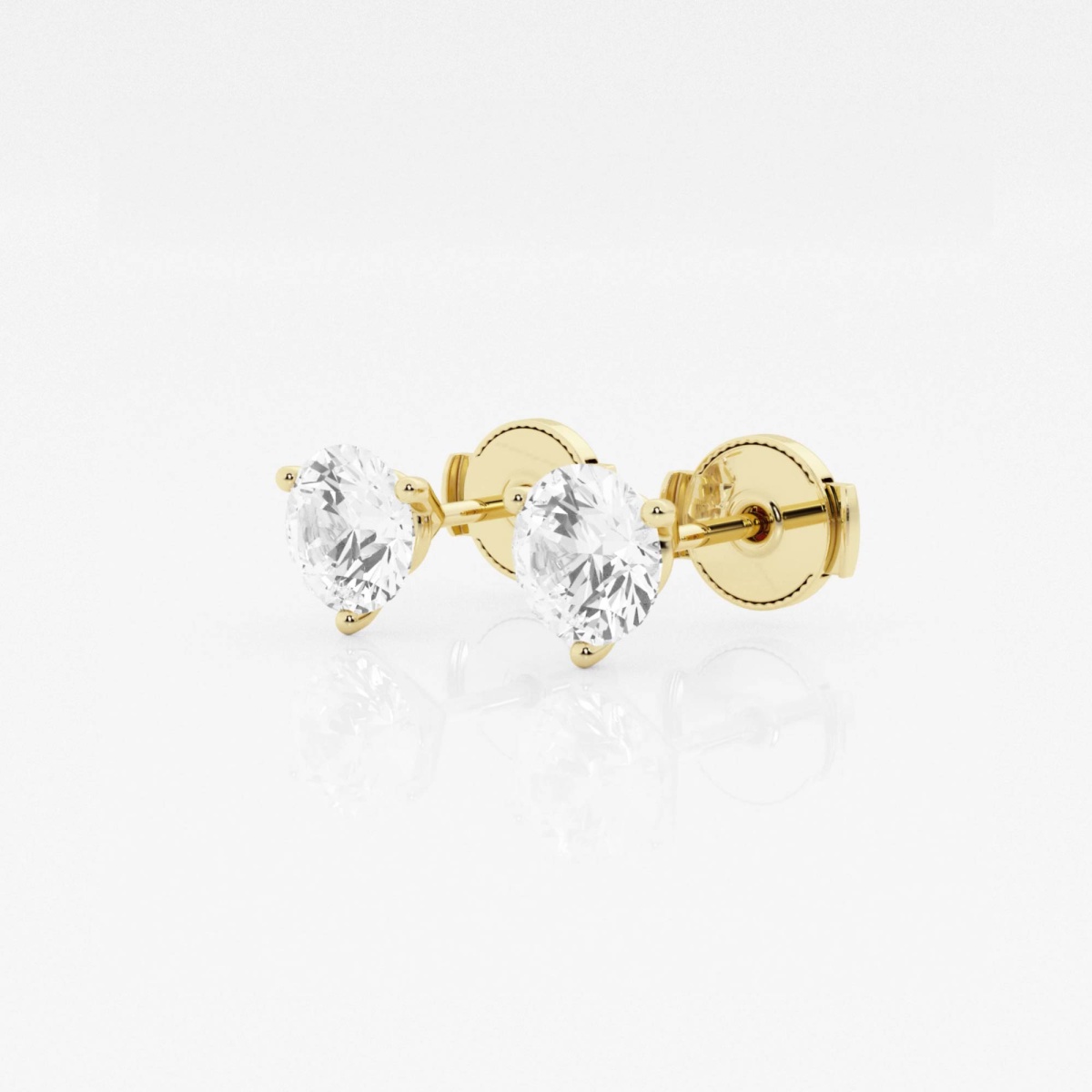 Additional Image 1 for  1 ctw Round Colorless Lab Grown Diamond Three Prong Martini Stud Earrings