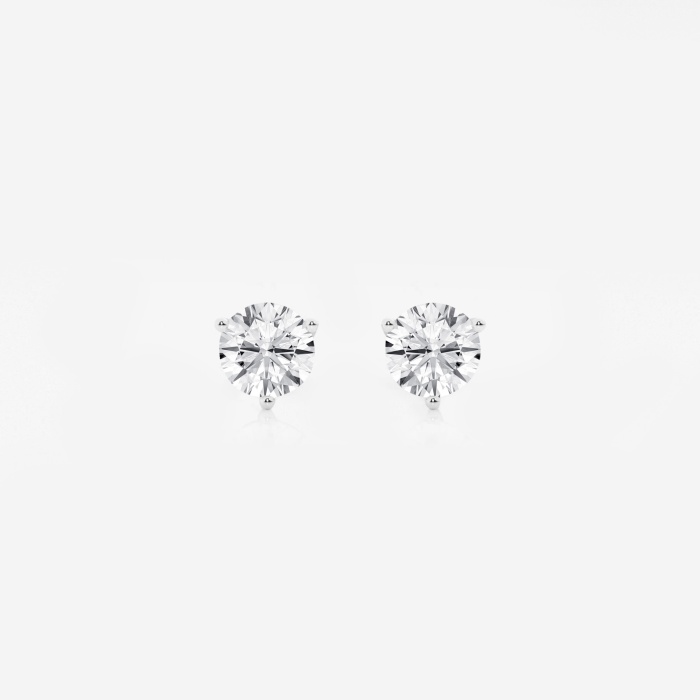 1 ctw Round Colorless Lab Grown Diamond Three Prong Martini Stud Earrings