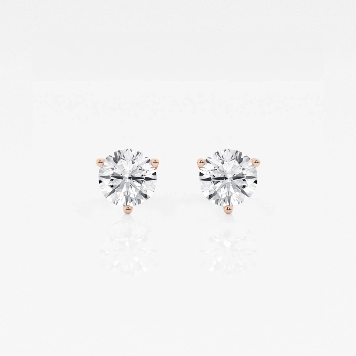 1 ctw Round Near-Colorless Lab Grown Diamond Three Prong Martini Stud Earrings