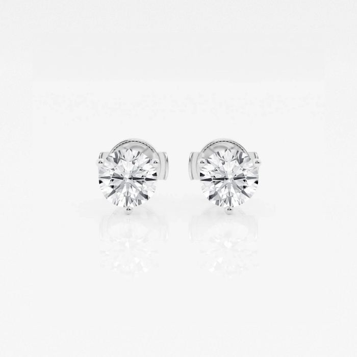 1 ctw Round Near-Colorless Lab Grown Diamond 3-Prong Martini Stud Earrings