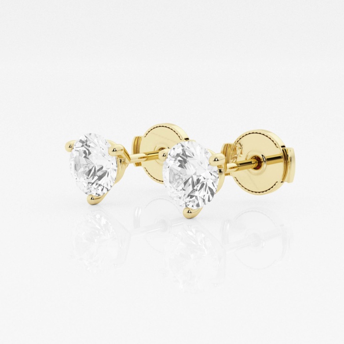 Additional Image 1 for  1 1/2 ctw Round Near-Colorless Lab Grown Diamond Three Prong Martini Stud Earrings