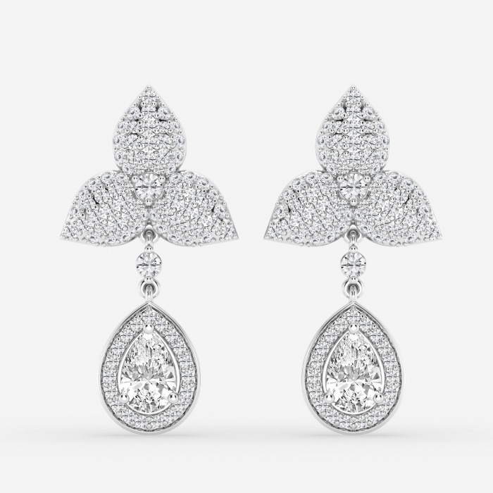  Truly Custom 4 ctw Earrings 18K White Gold, EF, VS2