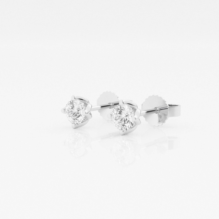 Additional Image 1 for  1/2 ctw Round E-F Lab Grown Diamond Flower Petal Solitaire Stud Earrings