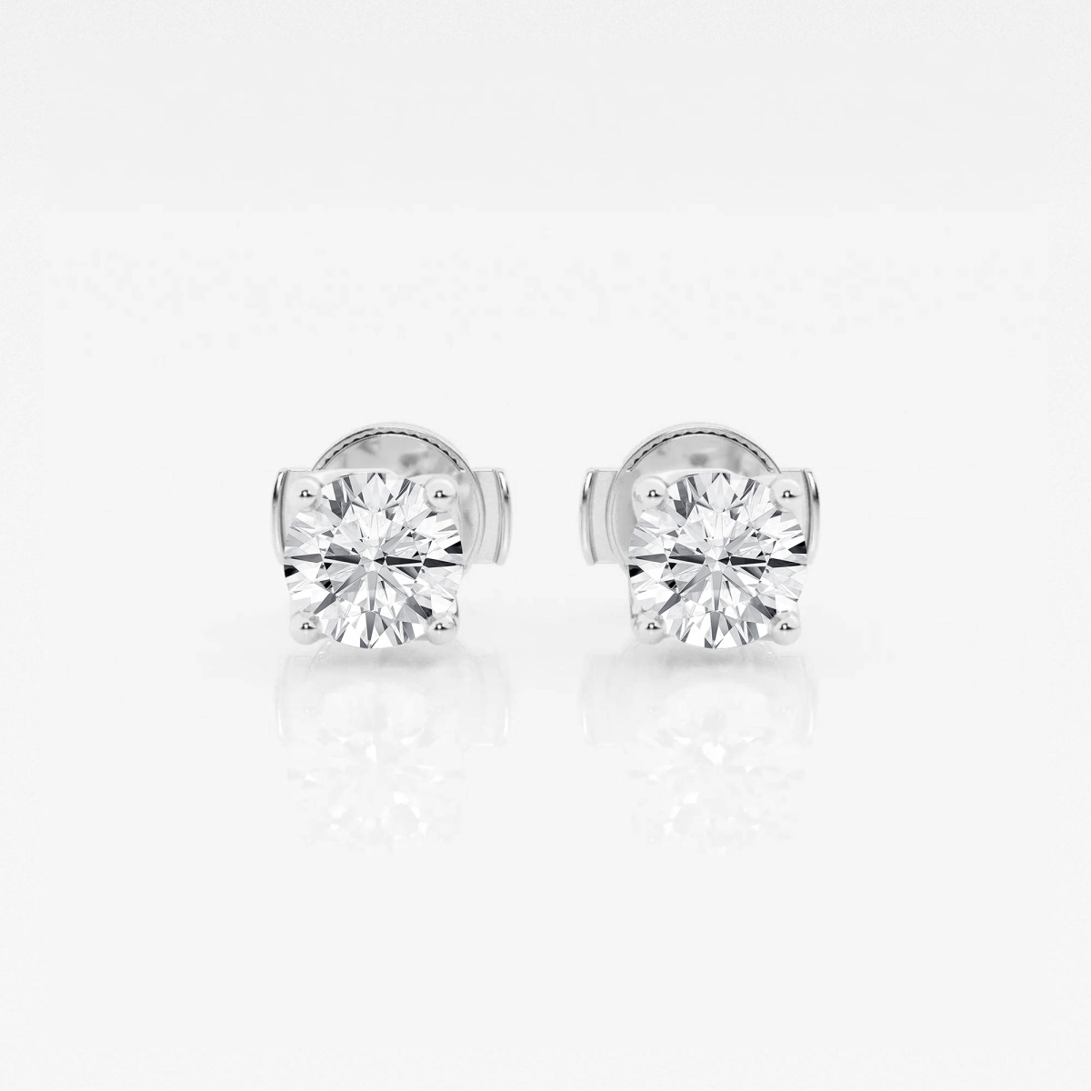 Additional Image 2 for  1 ctw Round G-H Lab Grown Diamond Twisted Floral Solitaire Stud Earrings