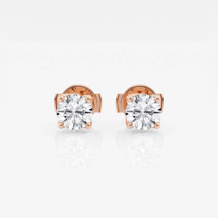 1 ctw Round G-H Lab Grown Diamond Twisted Floral Solitaire Stud Earrings