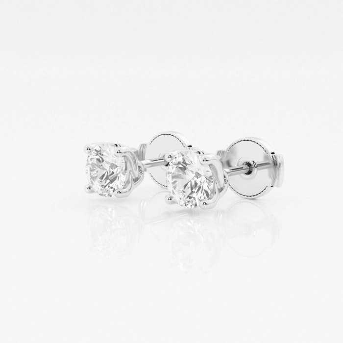 Additional Image 1 for  1 ctw Round G-H Lab Grown Diamond Twisted Floral Solitaire Stud Earrings