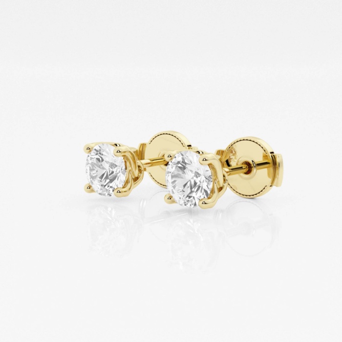 Additional Image 1 for  1 ctw Round E-F Lab Grown Diamond Twisted Floral Solitaire Stud Earrings