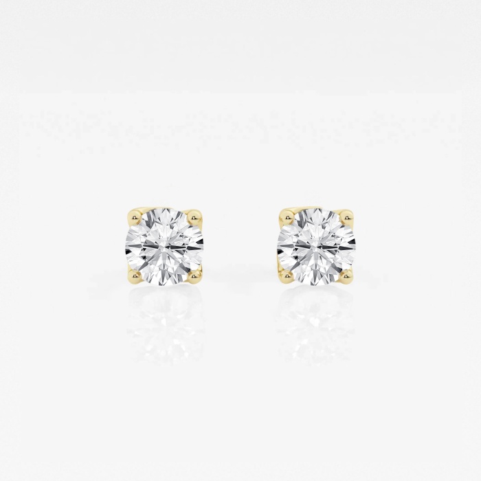 1 ctw Round E-F Lab Grown Diamond Twisted Floral Solitaire Stud Earrings