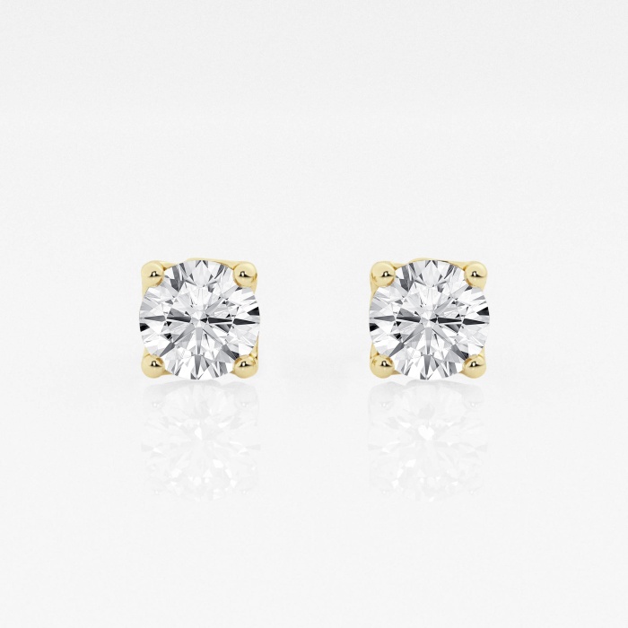 1 1/2 ctw Round E-F Lab Grown Diamond Twisted Floral Solitaire Certified Stud Earrings
