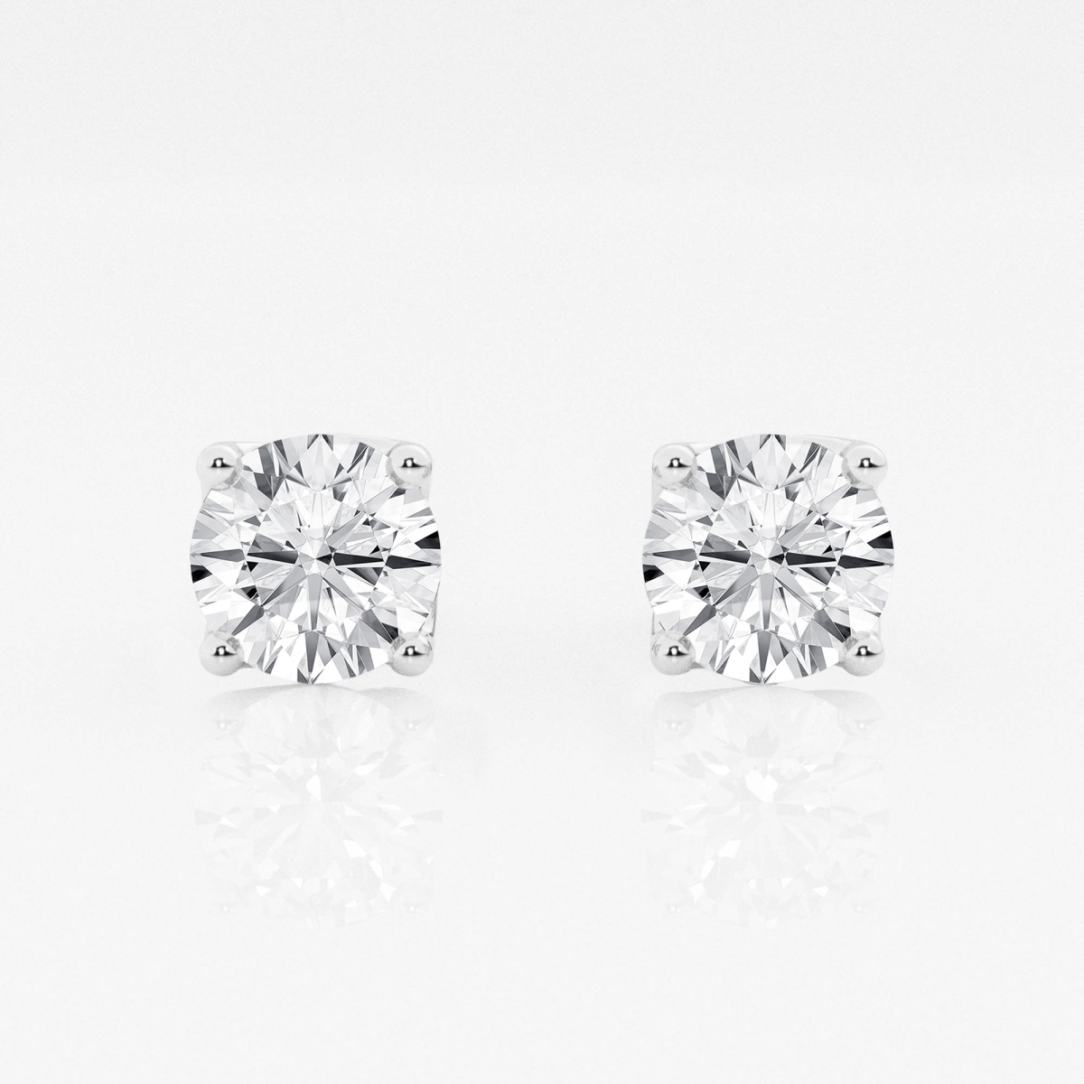 2 ctw Round G-H Lab Grown Diamond Twisted Floral Solitaire Certified Stud Earrings