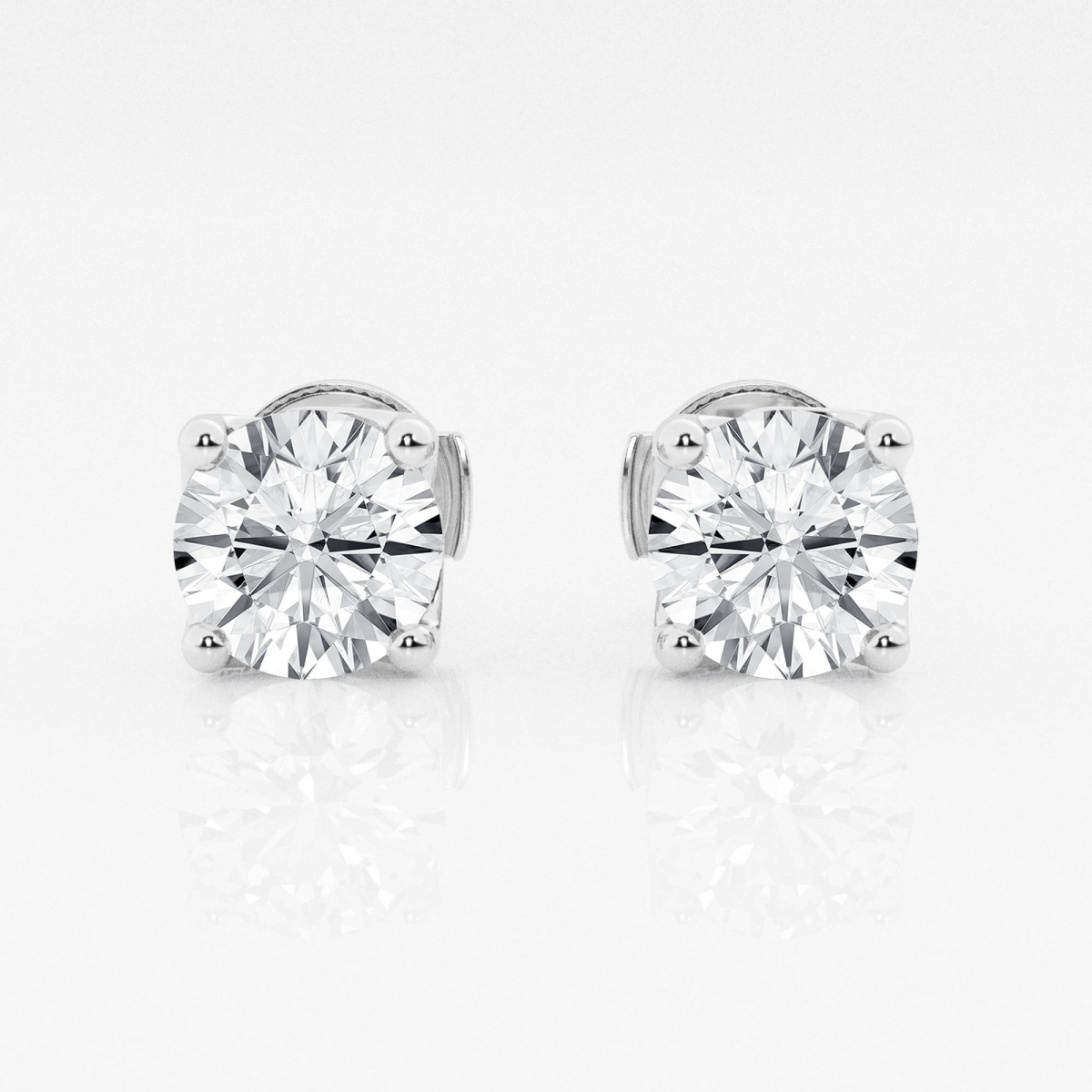 3 ctw Round E-F Lab Grown Diamond Twisted Floral Solitaire Certified Stud Earrings