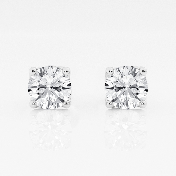 3 ctw Round E-F Lab Grown Diamond Twisted Floral Solitaire Certified Stud Earrings