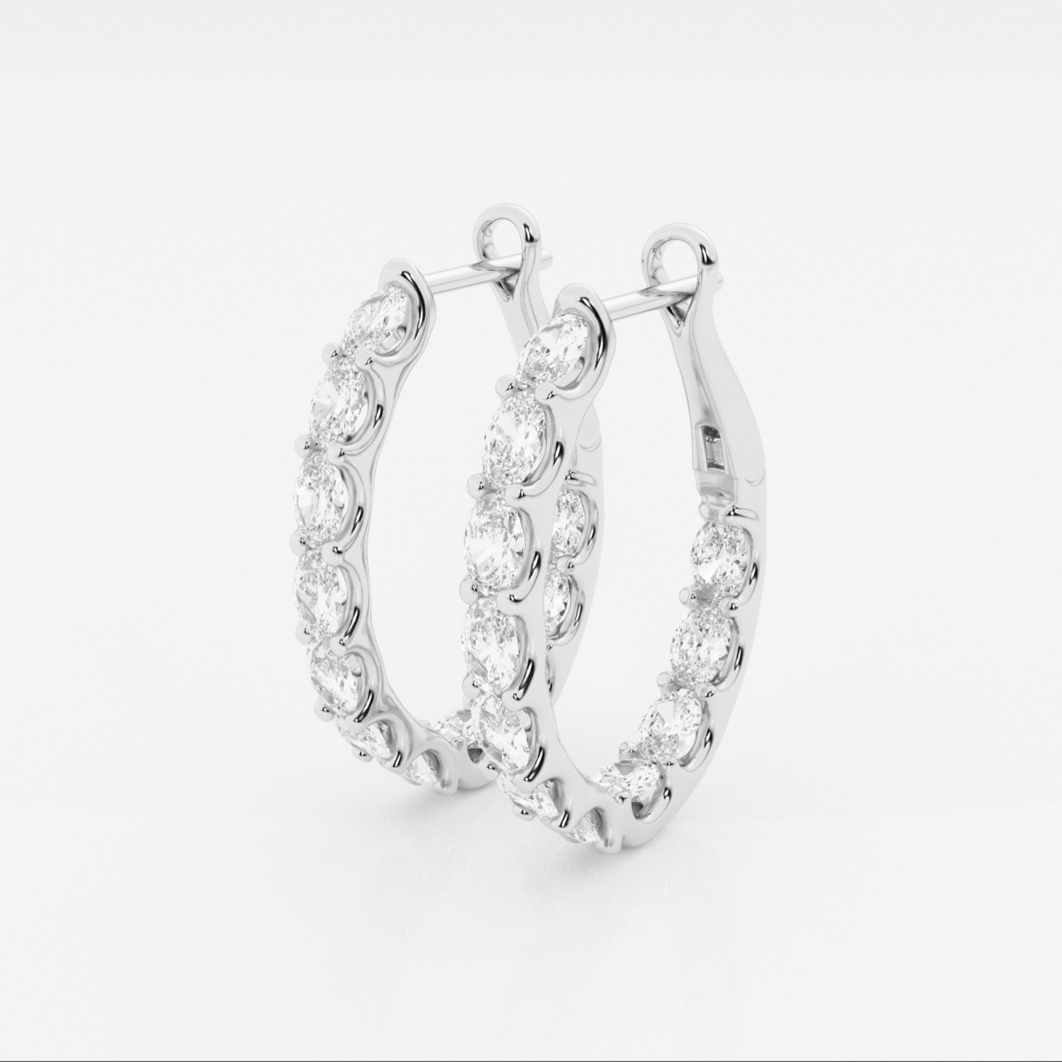Additional Image 1 for  3 ctw Oval Lab Grown Diamond Inside Out Hoop Earrings