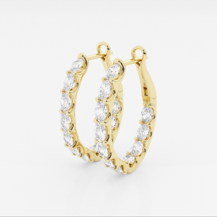 Additional Image 1 for  3 ctw Oval Lab Grown Diamond Inside Out Hoop Earrings