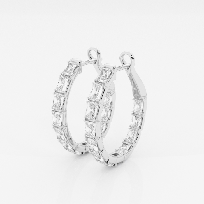 Additional Image 1 for  4 ctw Emerald Lab Grown Diamond Inside Out Hoop Earrings