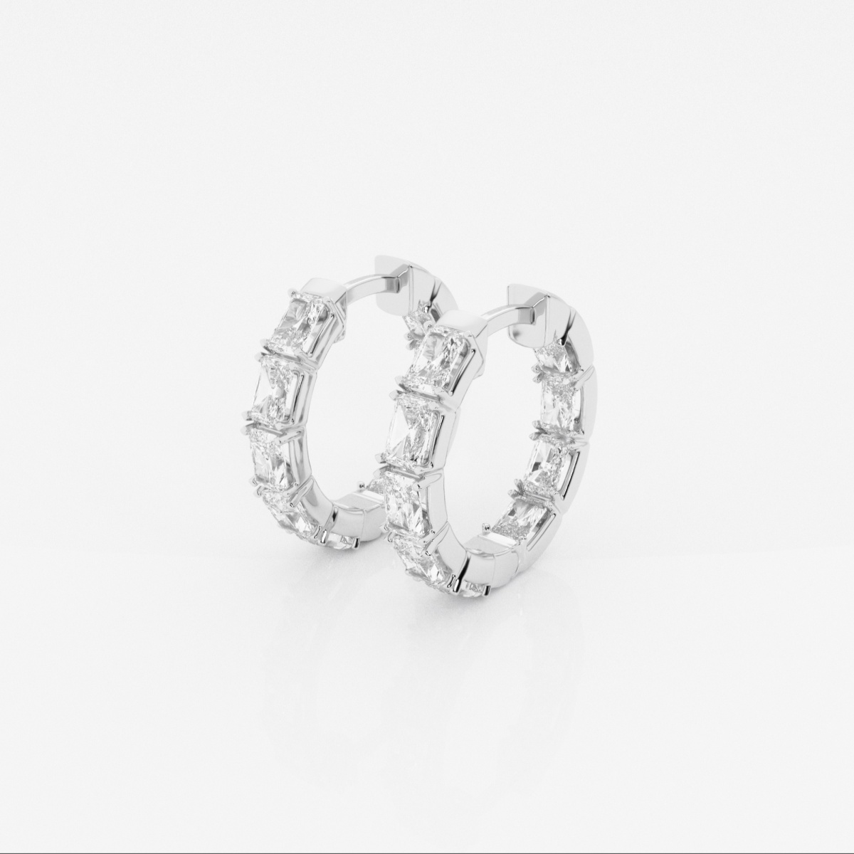3 ctw Emerald Lab Grown Diamond Inside Out Hoop Earrings