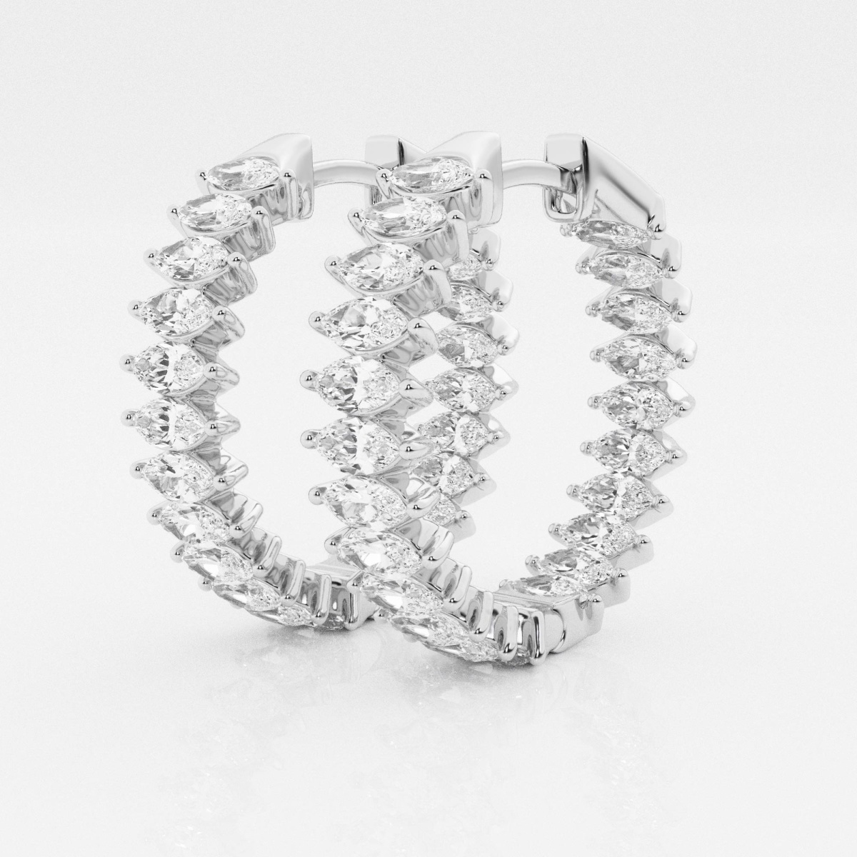 Ctw Marquise Lab Grown Diamond Inside Out Hoop Earrings Grownbrilliance