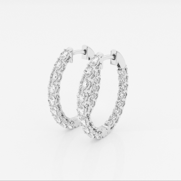 Additional Image 1 for  2 ctw Oval Lab Grown Diamond Inside Out Hoop Earrings