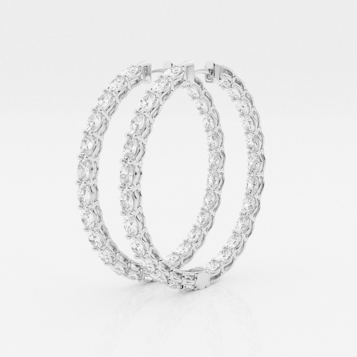 Additional Image 1 for  7 ctw Oval Lab Grown Diamond Inside Out Hoop Earrings