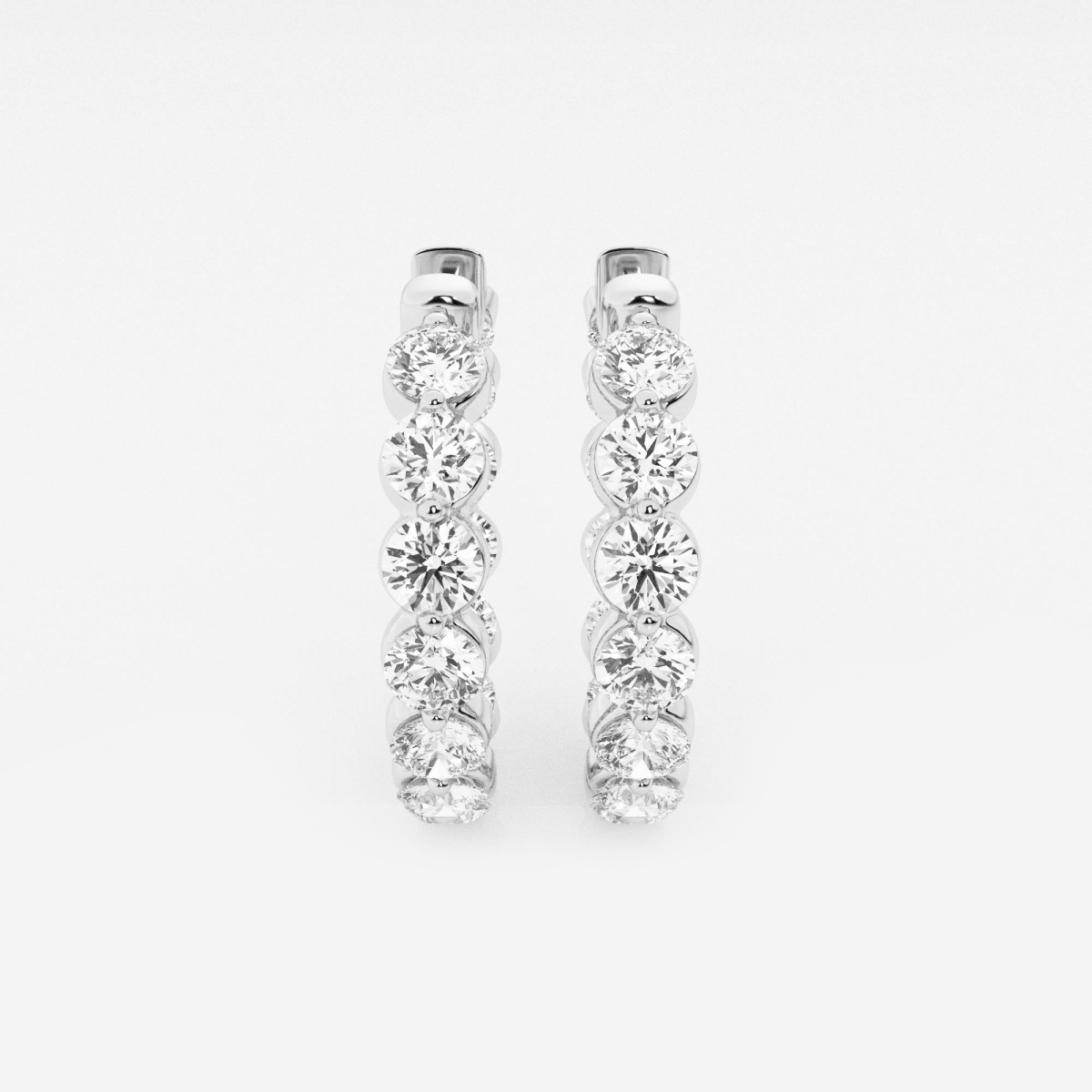 5 ctw Round Lab Grown Diamond Inside Out Floating Hoop