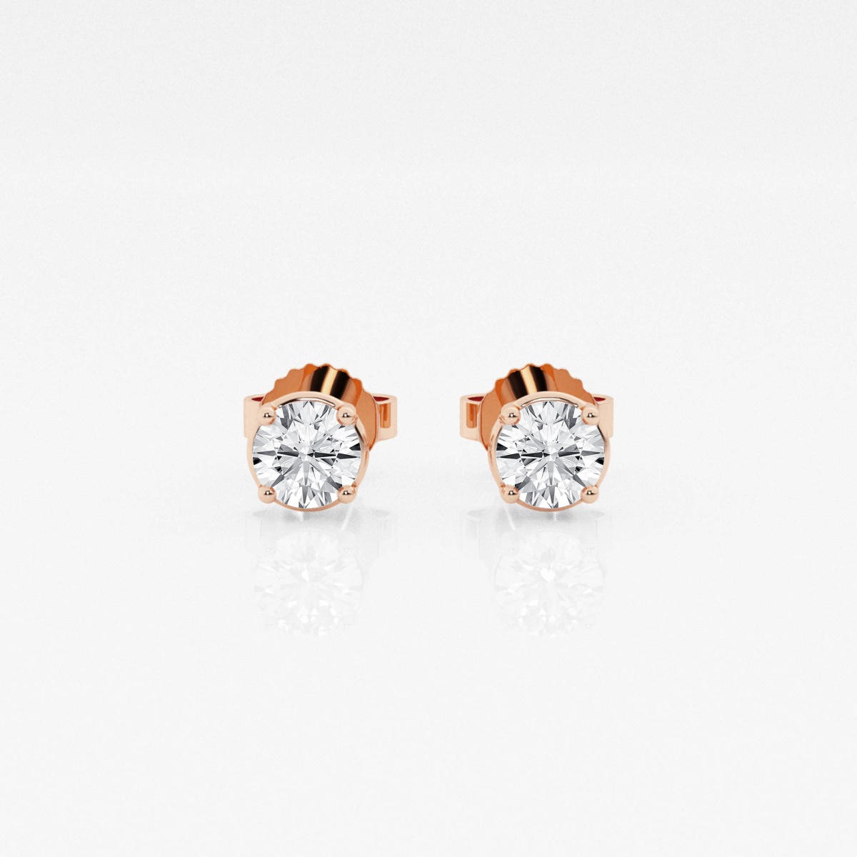 Additional Image 2 for  1/2 ctw Round Near-Colorless (F-G) Lab Grown Diamond Stud Earrings