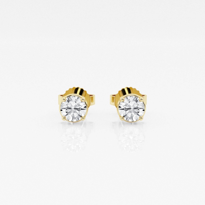 Additional Image 2 for  1/2 ctw Round Near-Colorless (F-G) Lab Grown Diamond Stud Earrings