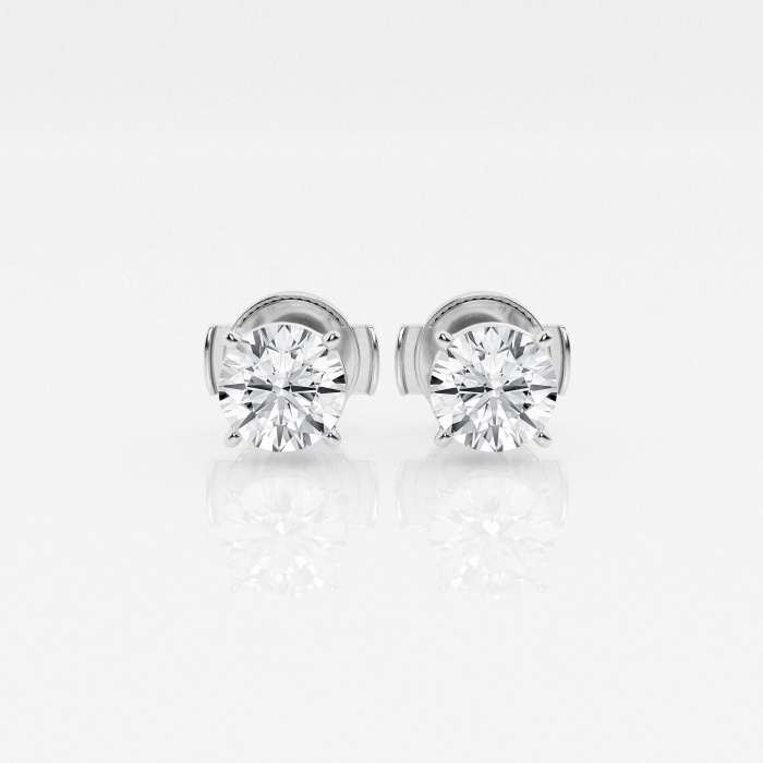 Additional Image 2 for  1 ctw Round Near-Colorless (F-G) Lab Grown Diamond Stud Earrings