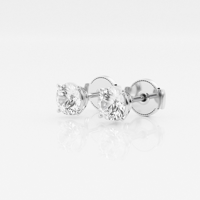 Additional Image 1 for  1 ctw Round Near-Colorless (F-G) Lab Grown Diamond Stud Earrings