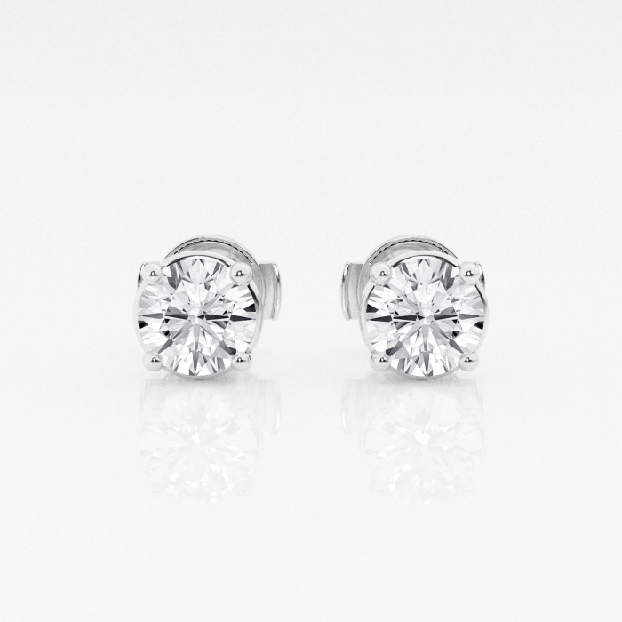 1 1/2 ctw Round Colorless (E-F) Lab Grown Diamond Certified Stud Earrings