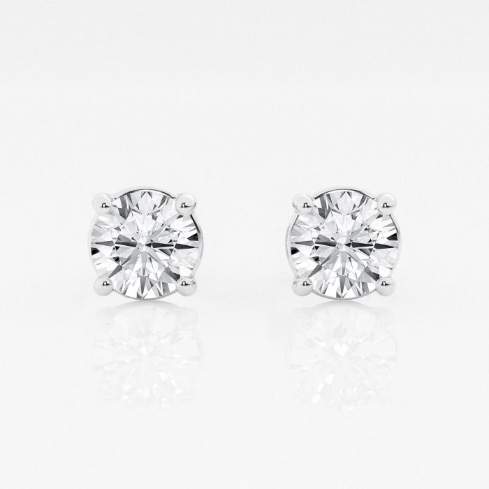 2 ctw Round Near-Colorless (F-G) Lab Grown Diamond Certified Stud Earrings