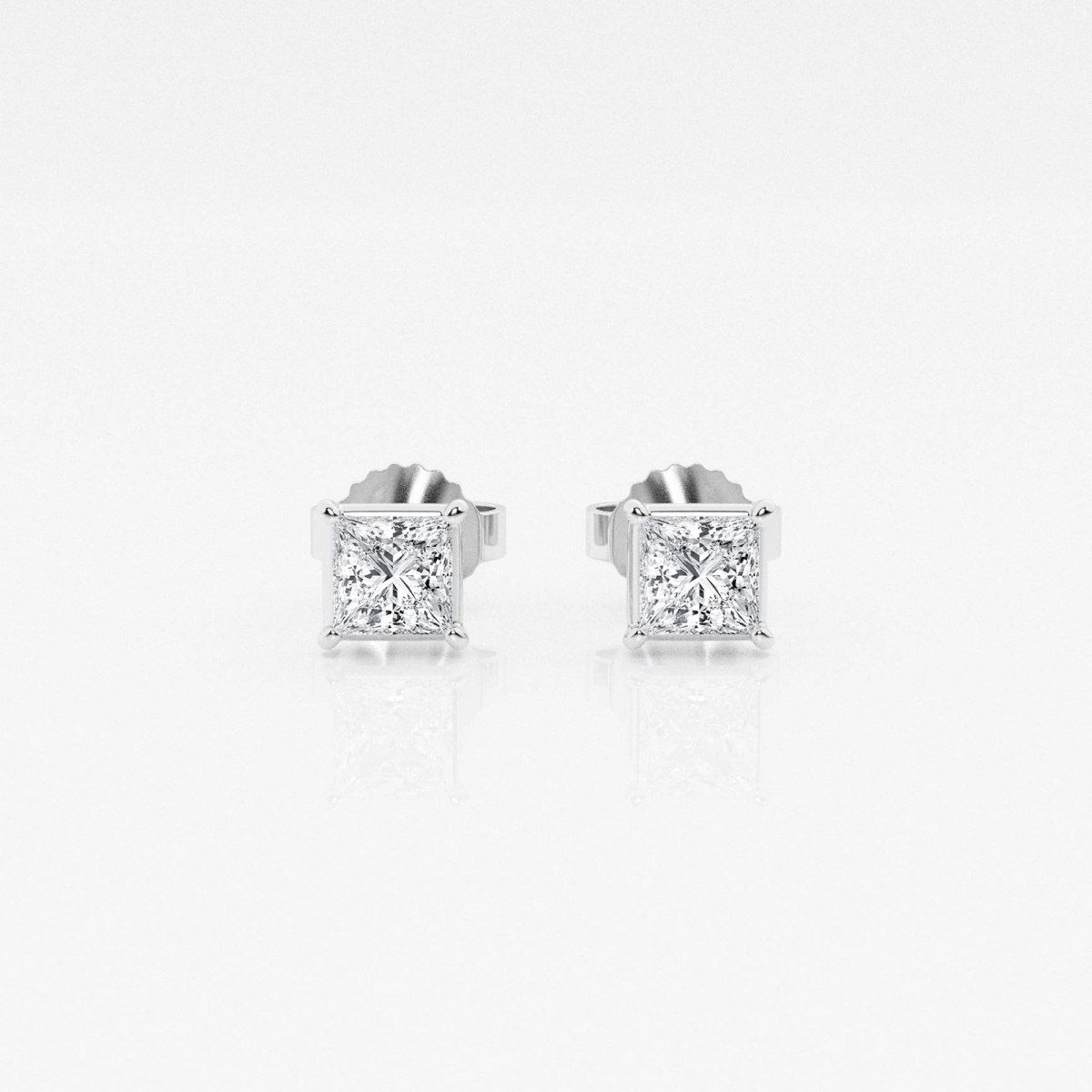 1/2 ctw Princess Lab Grown Diamond Solitaire Stud Earrings