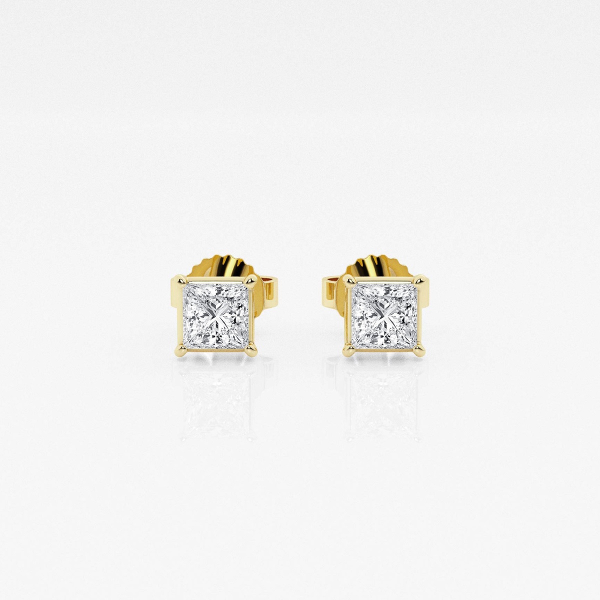 1/2 ctw Princess Lab Grown Diamond Solitaire Stud Earrings