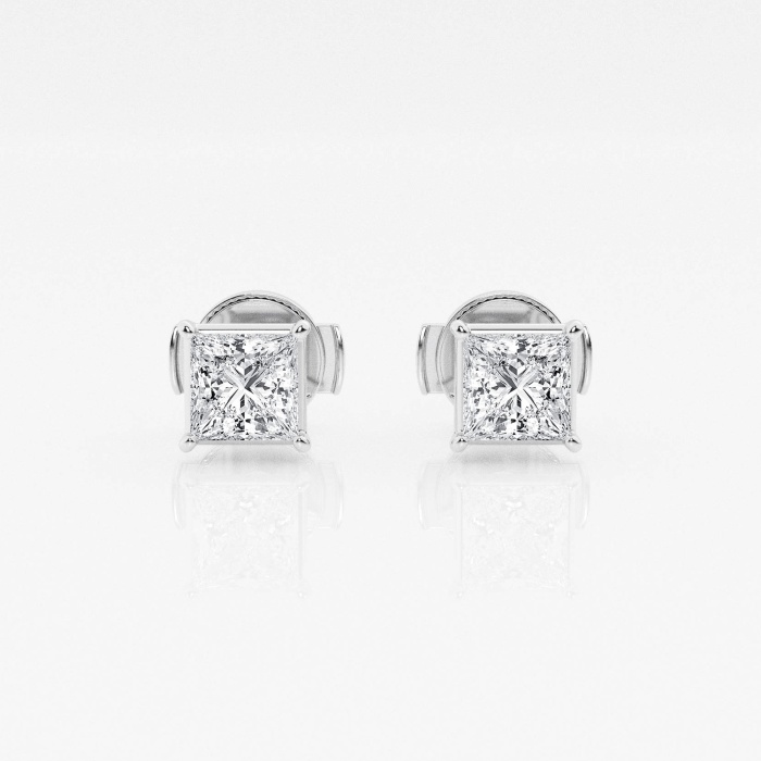 1 ctw Princess Lab Grown Diamond Solitaire Stud Earrings