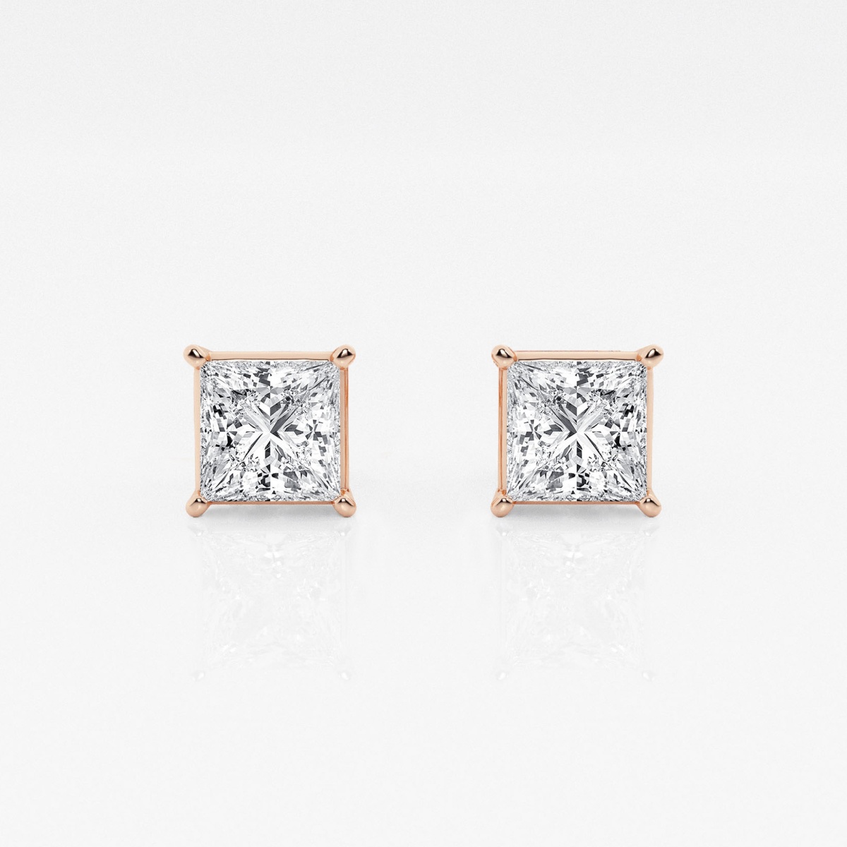 1 1/2 ctw Princess Lab Grown Diamond Solitaire Certified Stud Earrings