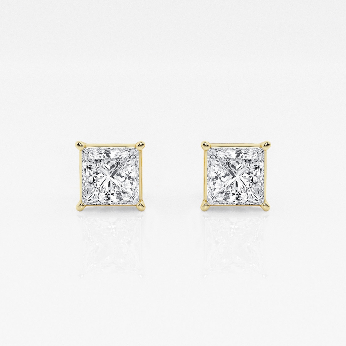 1 1/2 ctw Princess Lab Grown Diamond Solitaire Certified Stud Earrings