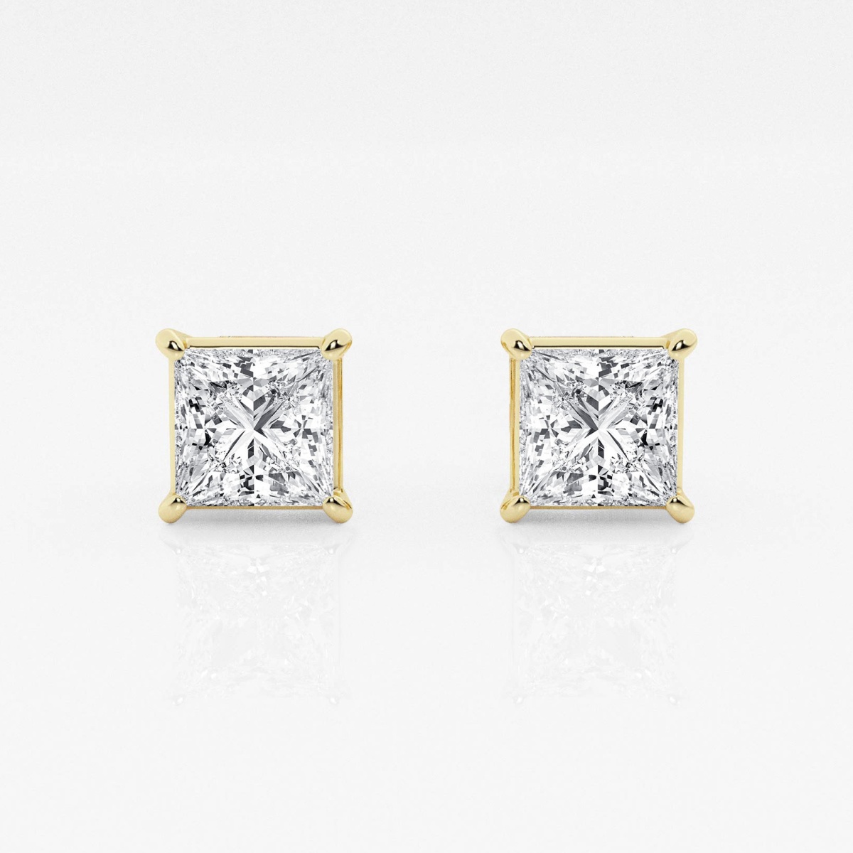 product video for 2 ctw Princess Lab Grown Diamond Solitaire Certified Stud Earrings