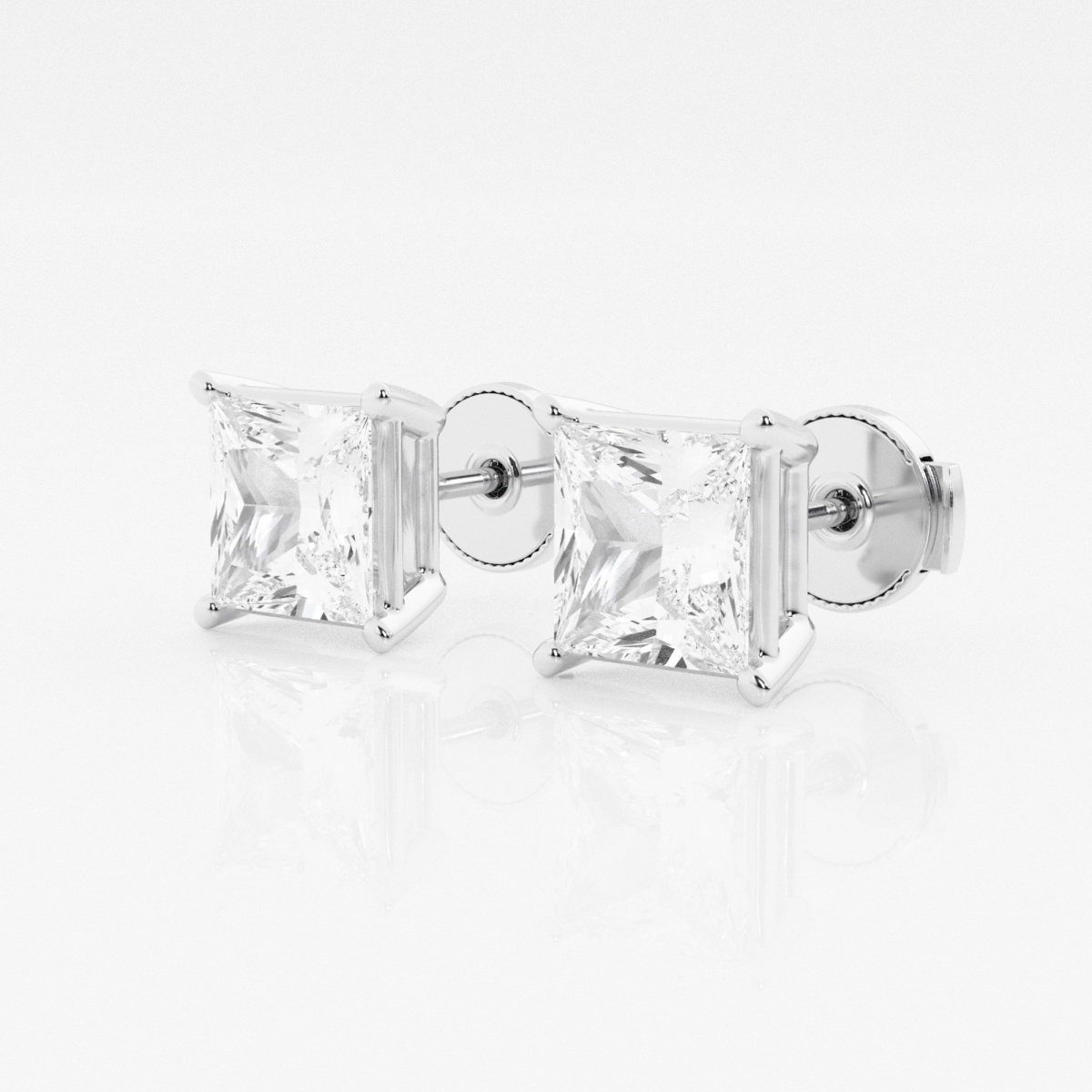 3 ctw Princess Lab Grown Diamond Solitaire Certified Stud Earrings