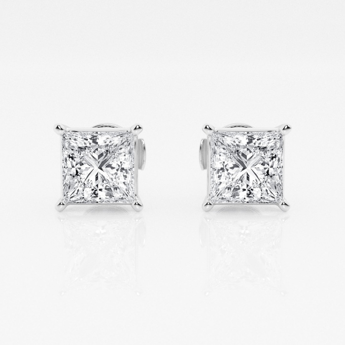 3 ctw Princess Lab Grown Diamond Solitaire Certified Stud Earrings